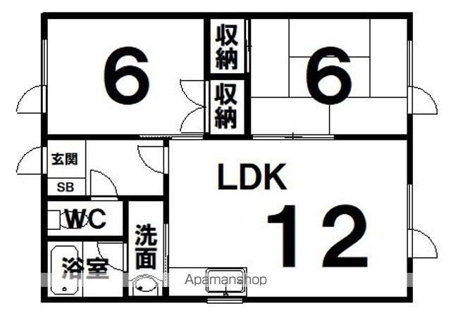 コーポいしかわ(2LDK/2階)の間取り写真