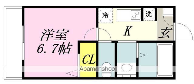 レジデンス松戸小根本(1K/1階)の間取り写真