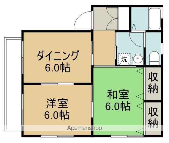シャトー坂口(2DK/2階)の間取り写真