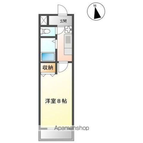 WAVE-K2(1K/2階)の間取り写真