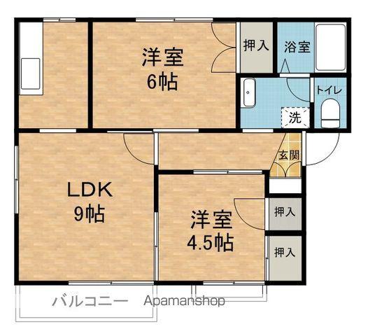 タウニー樹里F棟(2LDK/2階)の間取り写真