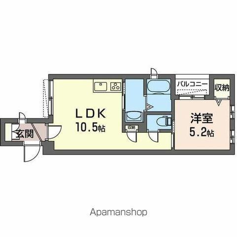 WEEKEND CITY(1LDK/2階)の間取り写真