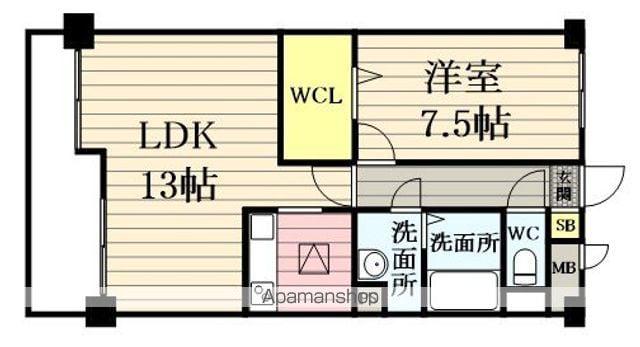 上杉五番館(1LDK/3階)の間取り写真