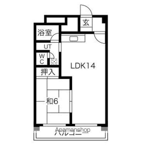 リネット丸友(1LDK/4階)の間取り写真