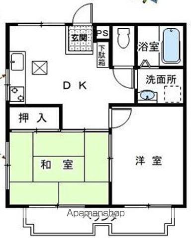 サンフラワーハイツ(2DK/1階)の間取り写真
