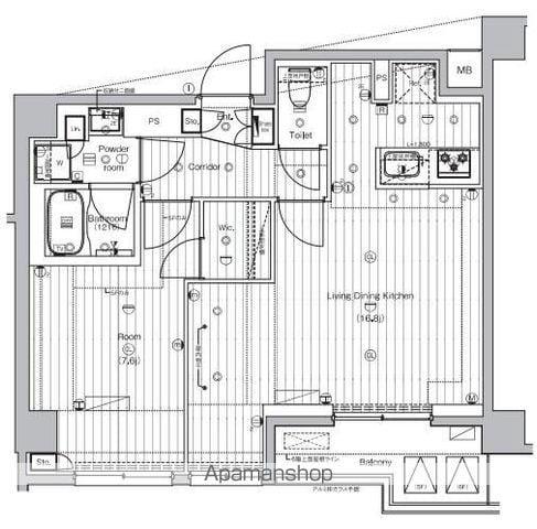 PREMIUM CUBE 王子神谷(1LDK/6階)の間取り写真