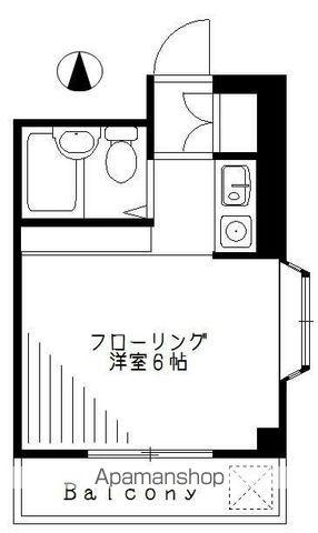 レジュイール(ワンルーム/3階)の間取り写真