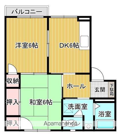 ディアス梨ノ木(2DK/2階)の間取り写真