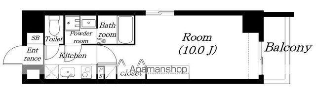 フレンドリーハウス匠 石山(1K/9階)の間取り写真