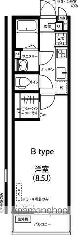 リブリ・南柏(1K/1階)の間取り写真