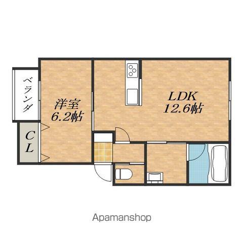 R SQUARE(1LDK/1階)の間取り写真