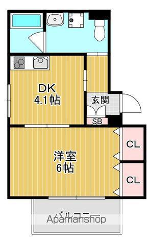 エスカーサ大阪阿倍野パークビュー(1DK/5階)の間取り写真