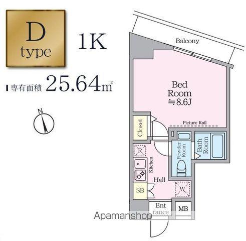 アイルイマージュ押上イースト(1K/2階)の間取り写真