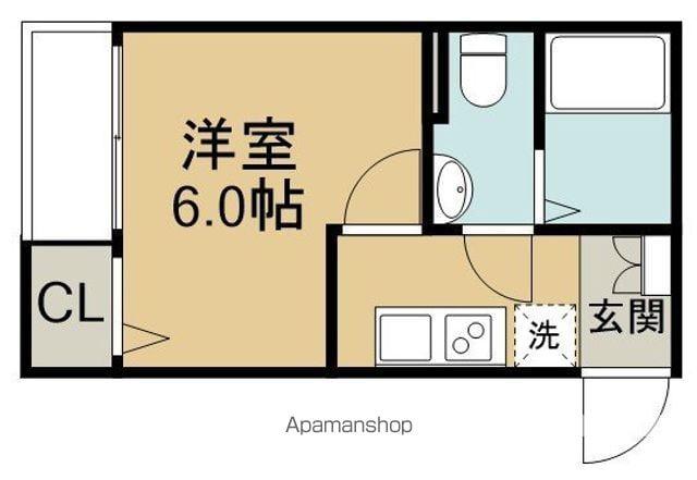 エバーズ鶴ヶ島(1K/1階)の間取り写真