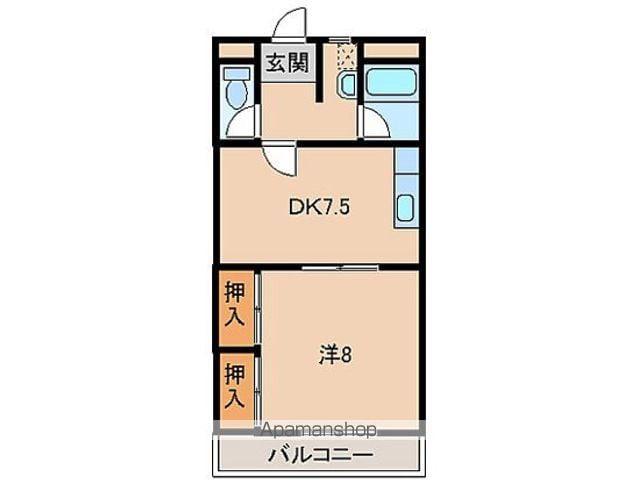 ラ・プラージュ松江中(1DK/1階)の間取り写真