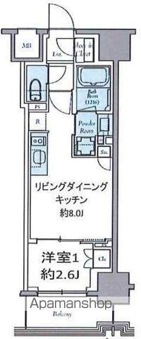 クレストコート東中野(1LDK/4階)の間取り写真