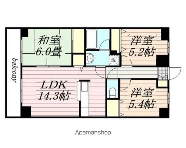 グラシアス芝山(3LDK/2階)の間取り写真