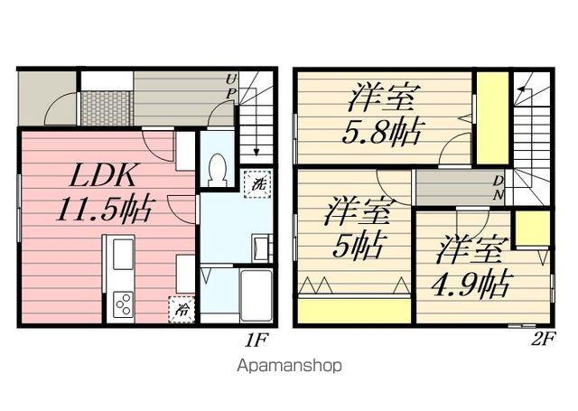 FLOW野中町(3LDK/1階)の間取り写真