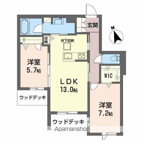 リオリエント三里(2LDK/1階)の間取り写真