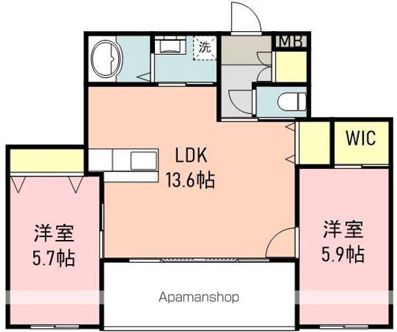 アルテマイスターレーヴ(2LDK/2階)の間取り写真