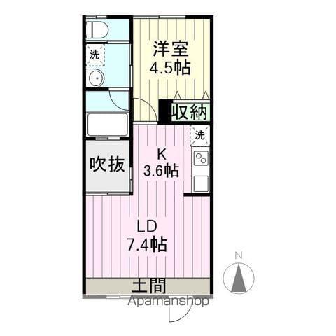 LAND新田東(1LDK/2階)の間取り写真