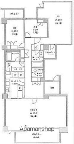 駒沢ガーデンハウス(3LDK/4階)の間取り写真