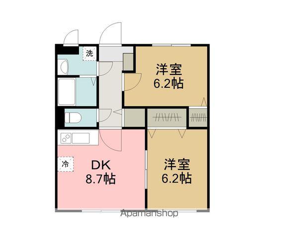 カルムSAKAI(2DK/2階)の間取り写真