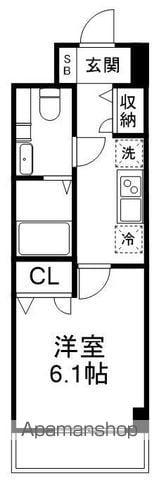 LUXENA勝田台(1K/2階)の間取り写真