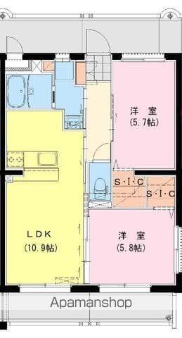 フローレ(2LDK/2階)の間取り写真