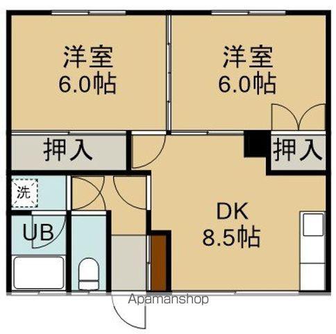 コーポ河本(2DK/2階)の間取り写真