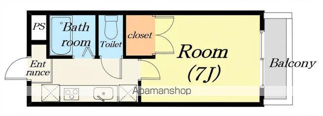 エルミナフラット南彦根(1K/2階)の間取り写真