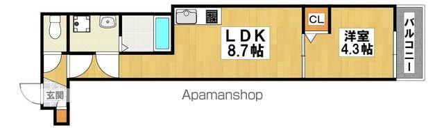 東羽衣3丁目アパート(1LDK/3階)の間取り写真