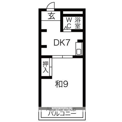 第2不二ガ丘ハイツ(1DK/3階)の間取り写真