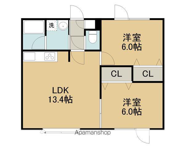 プリマードC(2LDK/1階)の間取り写真