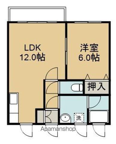 ニューライフ的場A館(1LDK/1階)の間取り写真