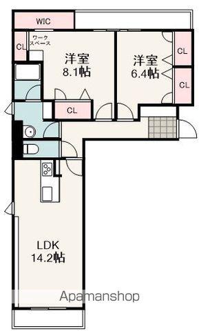 CRESTIEQ長谷通(2LDK/4階)の間取り写真