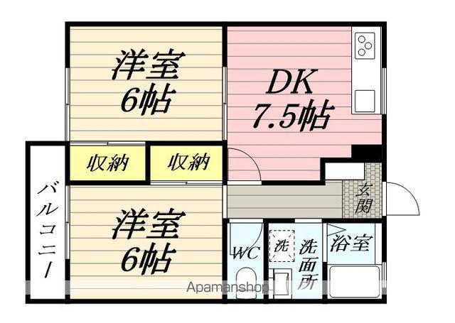 セリアンⅡ(2DK/2階)の間取り写真