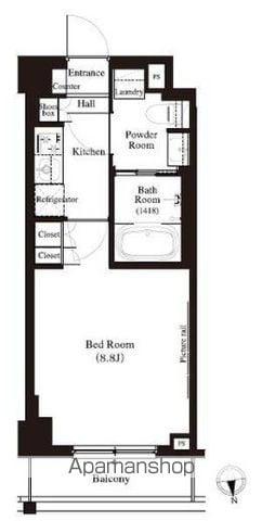 アーバンパーク江古田の森(1K/4階)の間取り写真