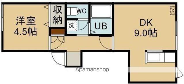 クレセントⅠ(1DK/1階)の間取り写真