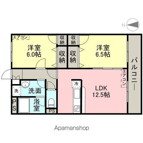 四ヶ所フォレスト(2LDK/2階)の間取り写真