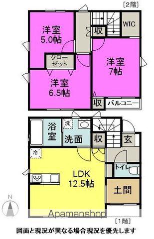 中央本線 塩尻駅 徒歩13分 2階建 新築(3LDK)の間取り写真