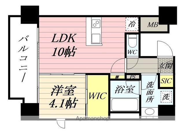 デュオフラッツ仙台木町通リネア(1LDK/3階)の間取り写真
