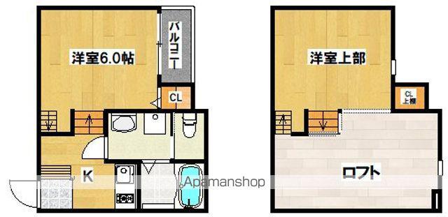 ハーモニーテラス墨江Ⅱ(1K/1階)の間取り写真