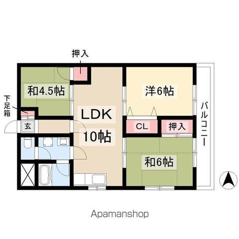 FILA ALTA庄内通(3DK/2階)の間取り写真