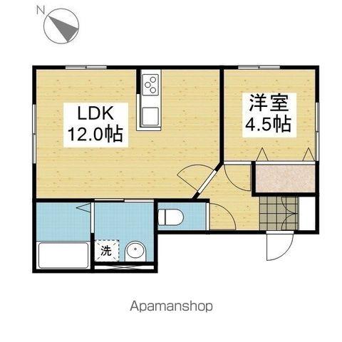 MKO中須賀C棟(1LDK/1階)の間取り写真