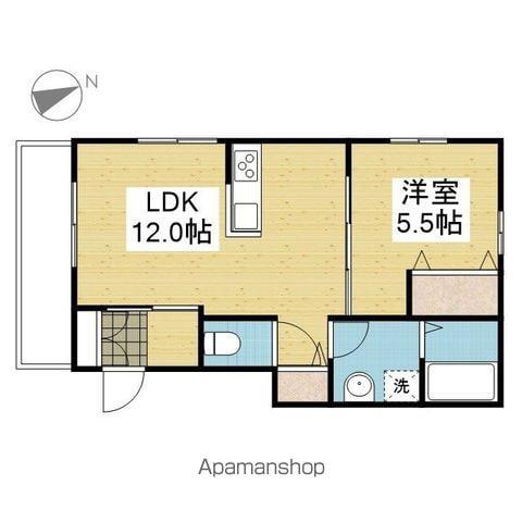MKO中須賀A棟(1LDK/1階)の間取り写真