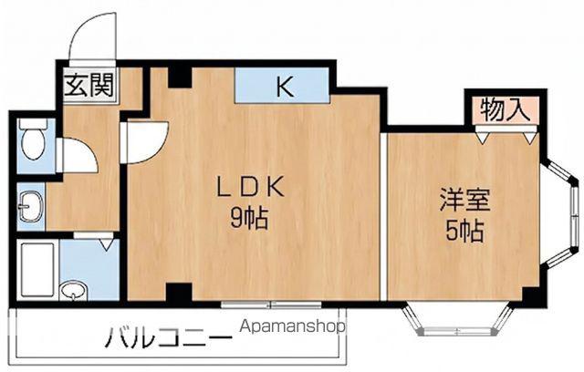 ライフ旭町(1LDK/3階)の間取り写真