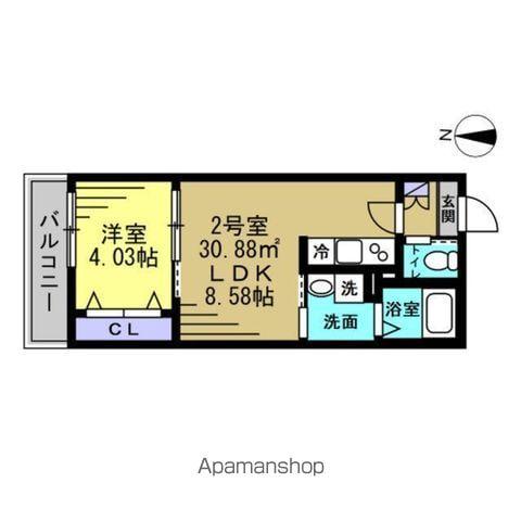 HFR蘇我 A棟(1LDK/1階)の間取り写真
