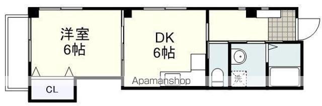 アステールK(1DK/4階)の間取り写真