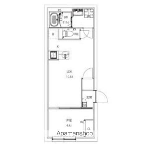 AXIA CITY大山(1LDK/4階)の間取り写真